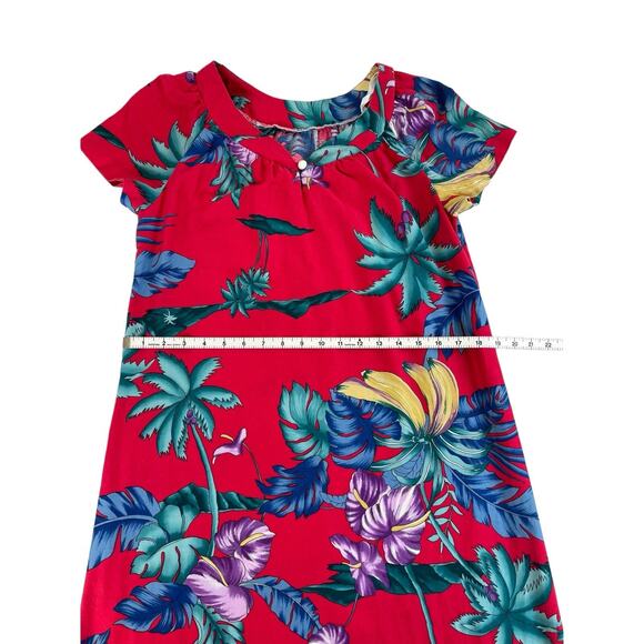 Vintage Hilo Hattie Dress Womens Small Hawaii Hawaiian Floral Red Made USA Beach - Picture 6 of 10
